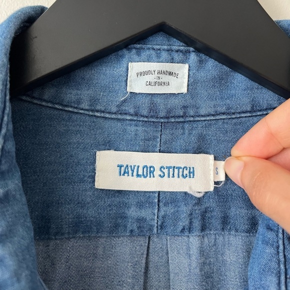 Taylor Stitch Button-down Lightweight Denim Blue Longsleeved Dress Small - Picture 3 of 6